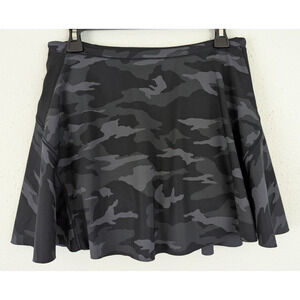 Athleta sz S Match Point Skirt black grays camouflage shorts under skirt 2293